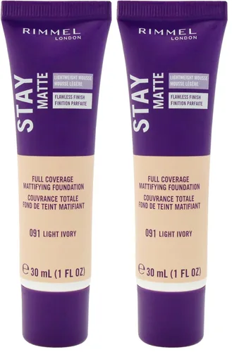 Miniatura 43 de Rimmel London Stay Matte Liquid Mousse - 305 Buff - Base, ligera, control del brillo, sin aceite, 1 oz