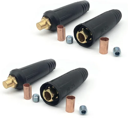 Miniatura 2 de RX WELD Par de conectores rápidos de cable de soldadura estilo DINSE (100Amp-200Amp (#6-#4) 10-25 SQ-MM 2-set)