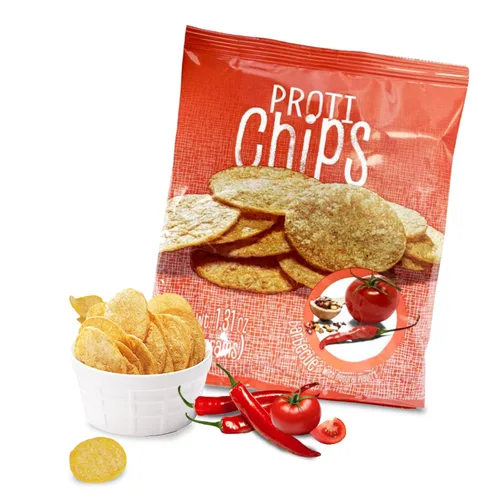 ProtiWise Chips de proteína para barbacoa, 0.55 onzas de proteína, alta fibra, baja en carbohidratos, baja en calorías, aperitivo saludable sin