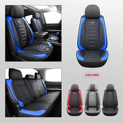 Miniatura 6 de FREESOO Juego completo de fundas de asiento Tundra 2014-2021, aptas para Toyota Tundra Crewmax Cab, fundas de asiento de camión personalizadas
