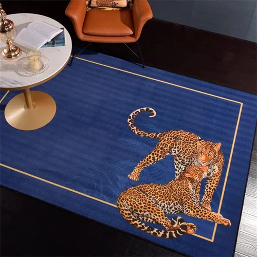 Miniatura 12 de Alfombra de área con estampado de leopardo, 3 x 5 pies, alfombra con estampado de guepardo africano majestuoso y vida silvestre, alfombra de pelo 15