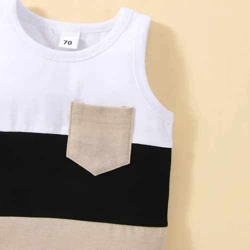 Miniatura 62 de Conjunto de ropa casual de manga corta con botones y pantalones cortos de lino para bebés y niños pequeños