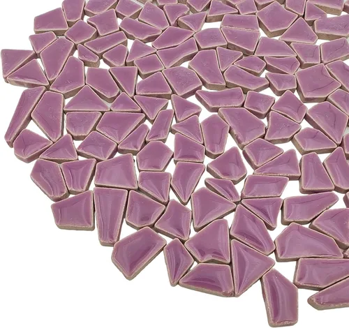 Mosaico de cerámica de 7.05 oz para manualidades, azulejos de mosaico de porcelana de color irregular de 0.2 x 0.8 pulgadas para decoración del