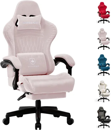 Miniatura 14 de GTPLAYER Silla de juegos para adultos, sillas ergonómicas de videojuegos con altavoces, reposapiés y reposabrazos de conexión, silla reclinable