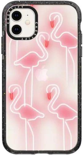 Miniatura 150 de CASETiFY Impact - Funda para iPhone 11 - Flower Power Retro - Negro Transparente