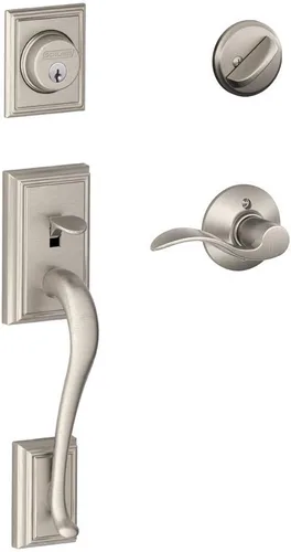 Miniatura 16 de Schlage F60 ADD 622 PLY Addison - Juego de manijas de entrada frontal con perilla Plymouth, cerrojo con llave de 1 lado, negro mate Mate negro