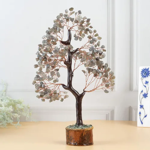 Miniatura 5 de Árbol de la vida con gema de labradorita, árbol de la vida, árbol de dinero, árbol de piedra verde, árbol de chakras, regalo hecho a mano, árbol