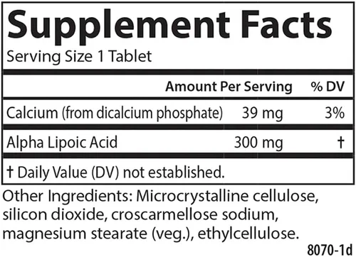 Miniatura 4 de Carlson - Ácido Alfa Lipoico, 300 mg, Producción de Energía, Antioxidante Universal, 30 Tabletas