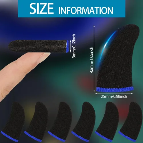 Miniatura 2 de Jiuguva 120 fundas para dedos para juegos, antisudor, controlador de juego, manga para pulgar, fundas transpirables para dedos, guantes