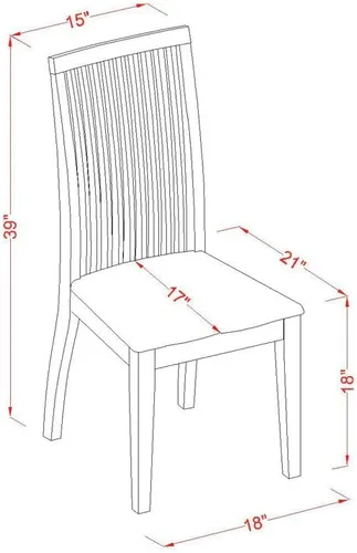 Miniatura 12 de East West Furniture DLIP3-BMK-W Juego de mesa y sillas de cocina de 3 piezas contiene una mesa de comedor redonda con gotas y 2 sillas de comedor