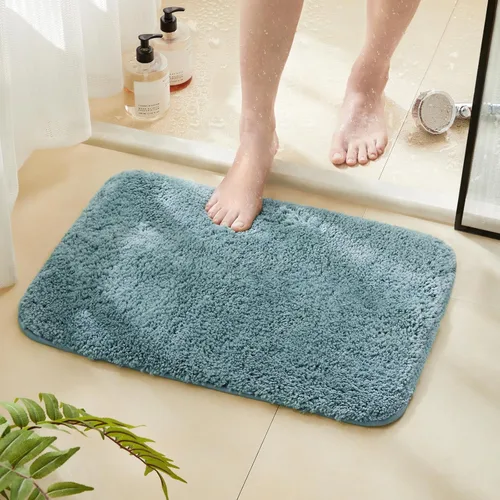 Miniatura 71 de TECHMILLY Alfombras Corredoras de Baño Super Suaves Peludas, Alfombras de Baño de Microfibra Gruesas Antideslizantes Absorbentes, Tapete de Baño