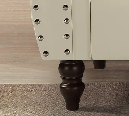 Miniatura 5 de Container Furniture Direct Sofá de piel sintética de 77 pulgadas inspirado en Chesterfield con diseño elegante, patas de calabaza y tapicería