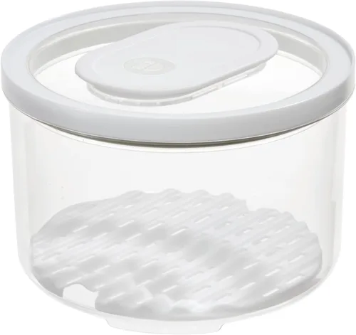 Miniatura 5 de iDesign - Contenedor redondo para refrigerador, con bandeja de drenaje extraíble y tapa, juego de 4 unidades, transparente