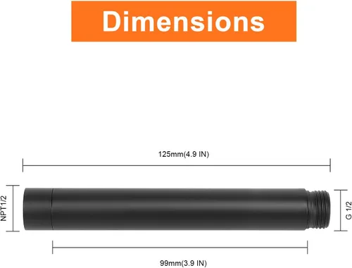 Miniatura 2 de Brazo extensor de cabezal de ducha HarJue, salida de agua de extensión de ducha - Baja el tubo de ducha existente, extensión de tubo de ducha