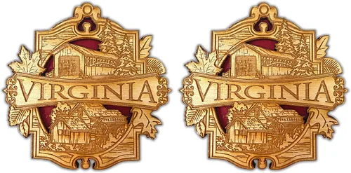 Miniatura 8 de Imanes de recuerdo, imán de Virginia, madera tallada, para nevera, pizarra blanca, fabricado en los EE. UU., 3 pulgadas