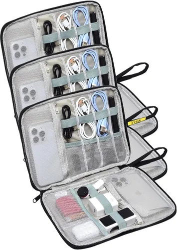 Miniatura 11 de 1 paquete de organizador de viaje electrónico bolsa de almacenamiento de cable de accesorios técnicos