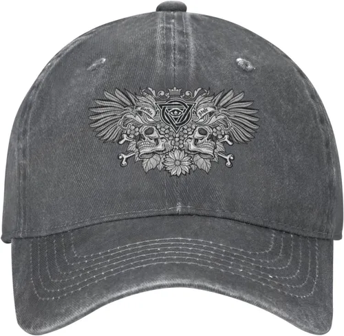 Miniatura 2 de Cowboy Hat Trendy Hats for Man and Women Djustable Four Season Outdoor Baseball Cap of Hell Skull with Angel Deep Heather