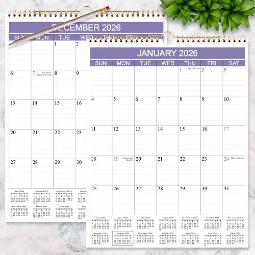 Miniatura 5 de Calendario 2026 – Calendario de pared 2026 de abril de 2026 a diciembre de 2026, calendario 2026 con papel grueso para planificación y organización