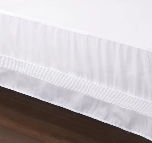 Miniatura 3 de Valea Home Falda de cama con esquinas divididas, duradera, elegante, de lujo, faldón antipolvo con pliegues alforzados, caída a medida de 14