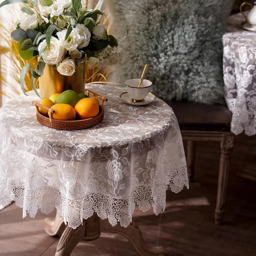 Miniatura 8 de ARTABLE Mantel rectangular pequeño de encaje de macramé, mantel vintage bordado oblongo, para banquete de boda, vacaciones, mesas largas de comedor