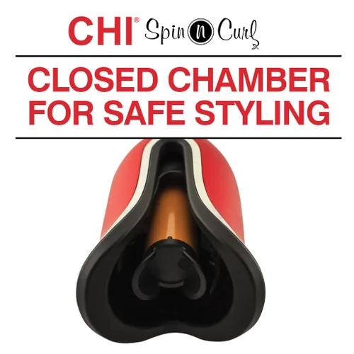 Miniatura 3 de CHI Spin N Curl, rizador para rizos y ondas saludables y brillantes sin esfuerzo, proporciona ajustes de temperatura preestablecidos para cada Rojo