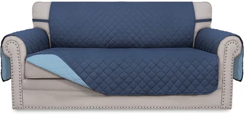 Miniatura 227 de Easy-Going - Funda para sofá, futón y sillón sin reposabrazos, reversible, resistente al agua, para mascotas y niños (azul oscuro/azul claro)