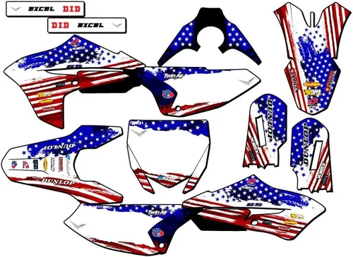 Miniatura 6 de Kit de base gráfica YZ 65 Merica USA Senge 2018-2025 compatible con Yamaha
