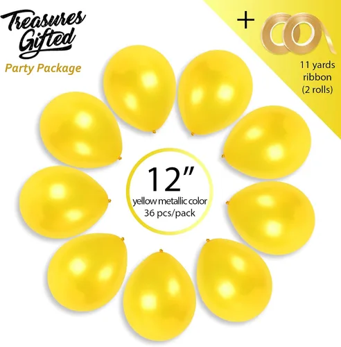 Treasures - Globos metálicos de un solo color Amarillo claro