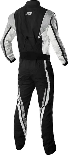 Miniatura 2 de Traje de automovilismo, marca K1 Race Gear, modelo Victory, clasificación 3,2a/1 por SFI, XS, Negro/Blanco/Gris