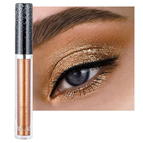 Miniatura 11 de Sombras de ojos con purpurina, sombras de ojos líquidas, metales de larga duración, plata brillante, dorado, sombras de ojos coloridas de alto 11#