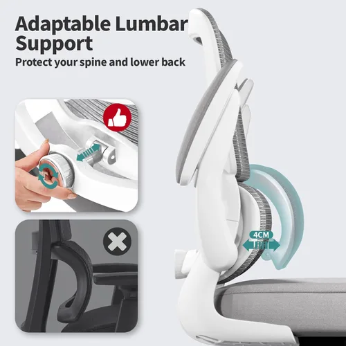 Miniatura 3 de TRALT Silla de oficina – Silla de escritorio ergonómica con soporte lumbar ajustable, silla de computadora de malla, sillas ejecutivas para oficina