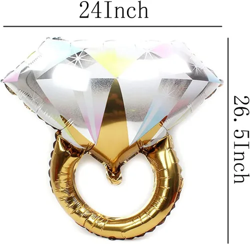 Miniatura 2 de 2 globos de aluminio con anillo de diamantes, suministros para bodas, despedidas de soltera, matrimonios, compromisos