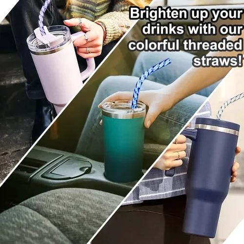 Miniatura 6 de Pajitas reutilizables para reemplazo de Stanley Cup, pajita larga de plástico de 12 pulgadas para vasos de 40 30 oz, pajitas duras coloridas
