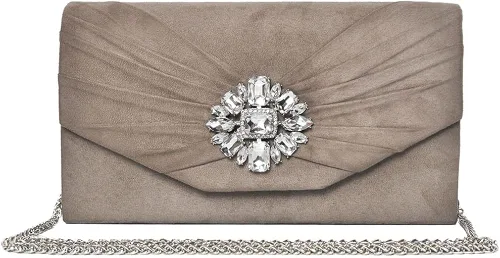 Miniatura 7 de ANKESON Bolsos de mano para mujer de terciopelo plisados de noche sobre de hombro bolsos de noche