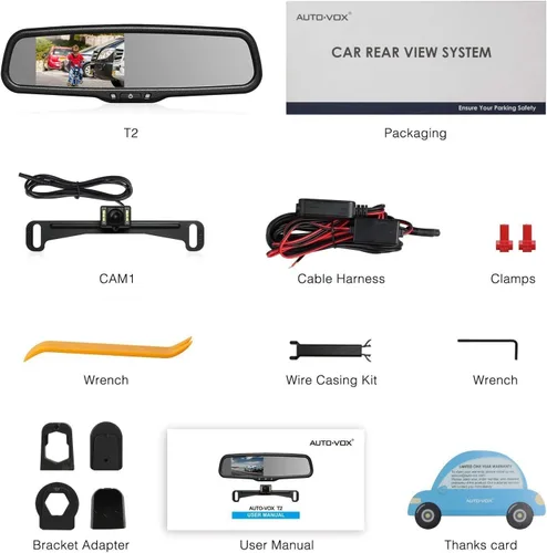 Miniatura 8 de Cámara espejo AUTO-VOX M8 con pantalla táctil IPS de 4.5" Full HD 1080p.