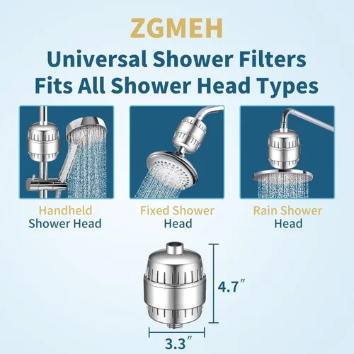 Miniatura 4 de Cartucho de repuesto de filtro de ducha de 20 etapas, filtro de agua de ducha universal ZGMEH para purificador de agua dura, elimina cloro, metales