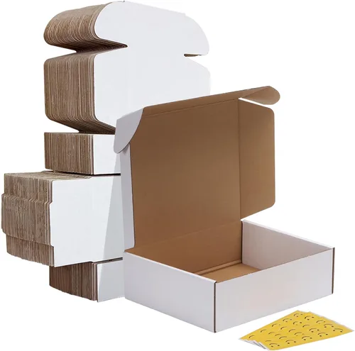 Miniatura 14 de HORLIMER Paquete de 40 cajas de envío de 5 x 5 x 5, caja de cartón corrugado blanco para correo, embalaje, pequeñas empresas