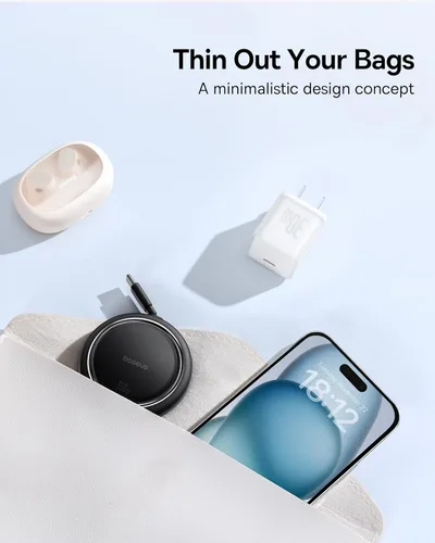 Miniatura 8 de Baseus Adaptador de viaje universal de 70 W y cable USB C retráctil Baseus de 100 W