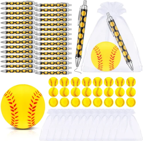Miniatura 9 de 72 piezas de recuerdos de fiesta de hockey incluyen 24 lápices de hockey con borradores, 24 bolas, 24 bolsas, lápices, bolas de espuma, regalos