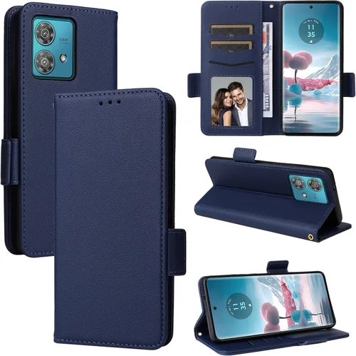 Miniatura 7 de Funda de piel sintética compatible con Motorola Moto E22 4G, funda de piel sintética compatible con Motorola Moto E22i 4G, color negro