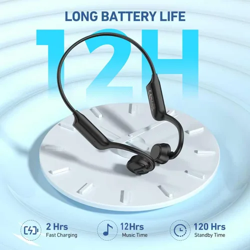 Miniatura 7 de Auriculares de conducción ósea Bluetooth 5.4, auriculares inalámbricos, auriculares de oído abierto, auriculares deportivos de 12 horas