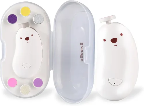 Lima eléctrica para uñas de bebé, cortaúñas recargable suave, kit de cortaúñas para bebé, juego de manicura para bebés, niños pequeños o adultos, 6