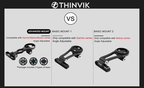 Miniatura 2 de Thinvik Montaje extendido exterior y soporte para computadora de bicicleta para Garmin Wahoo Bryton Series, montaje combinado de ángulo ajustable