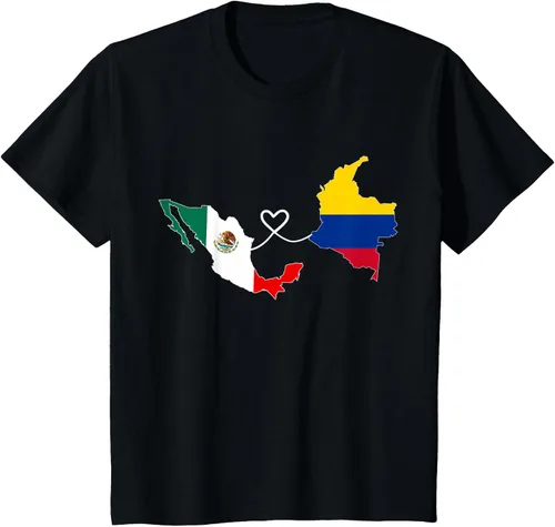 Miniatura 41 de Camiseta Half Colombian Half Mexican Flag Map DNA Mexico Colombia