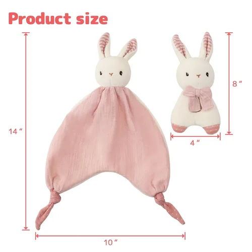 Miniatura 4 de Juguetes de peluche de algodón orgánico para bebé, tela de peluche y anillo de agarre de mano, sonajeros, juego de juguetes de peluche para recién