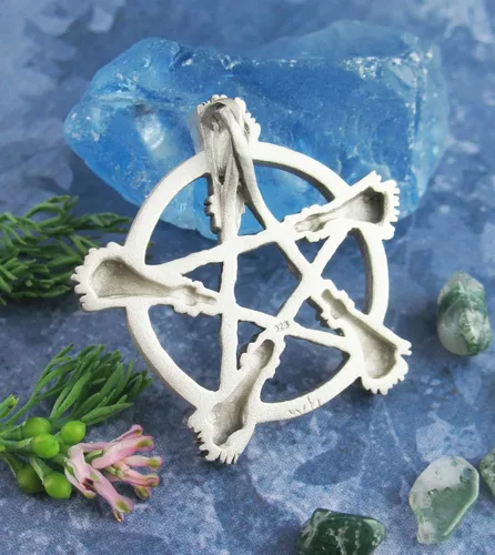 Miniatura 6 de Woot & Hammy Five Witch's Brooms or Besoms Pentacle Pendant, 100% Sterling Silver, Handmade