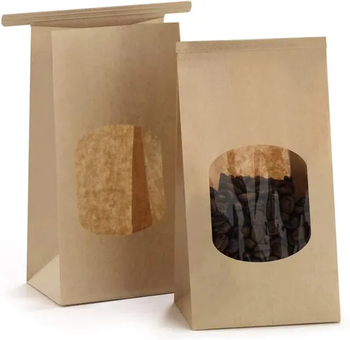 Miniatura 7 de BagDream Bolsas pequeñas de panadería con ventana, 50 unidades, 3.54 x 2.36 x 6.7 pulgadas, bolsas de papel kraft blanco con bloqueo de lengüeta