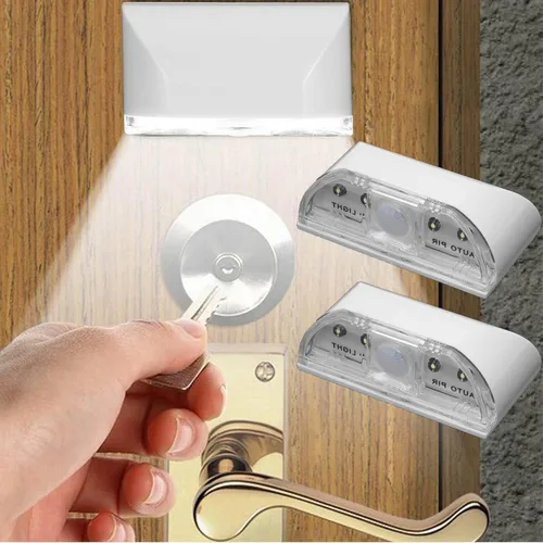 Miniatura 7 de Lámpara de luz de ojo de cerradura con batería PIR infrarrojo IR inalámbrico sensor automático detector de movimiento de puerta con 4 bombillas LED