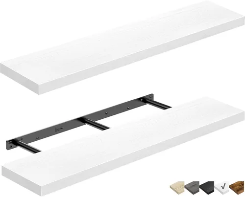 QEEIG Estantes flotantes para pared de 35.4 pulgadas de largo, estante montado en la pared, baño, cocina, sala de estar, dormitorio, granja, B.