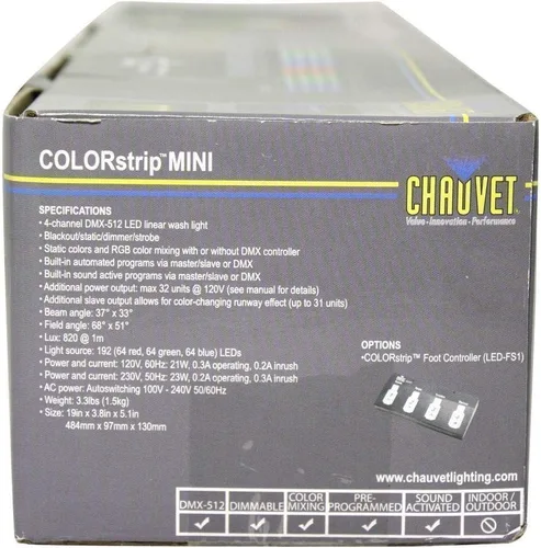 Miniatura 7 de Chauvet COLORSTRIP MINI LED Multicolor DJ Light Bar Efecto Color Tiras de Color+Bolsa